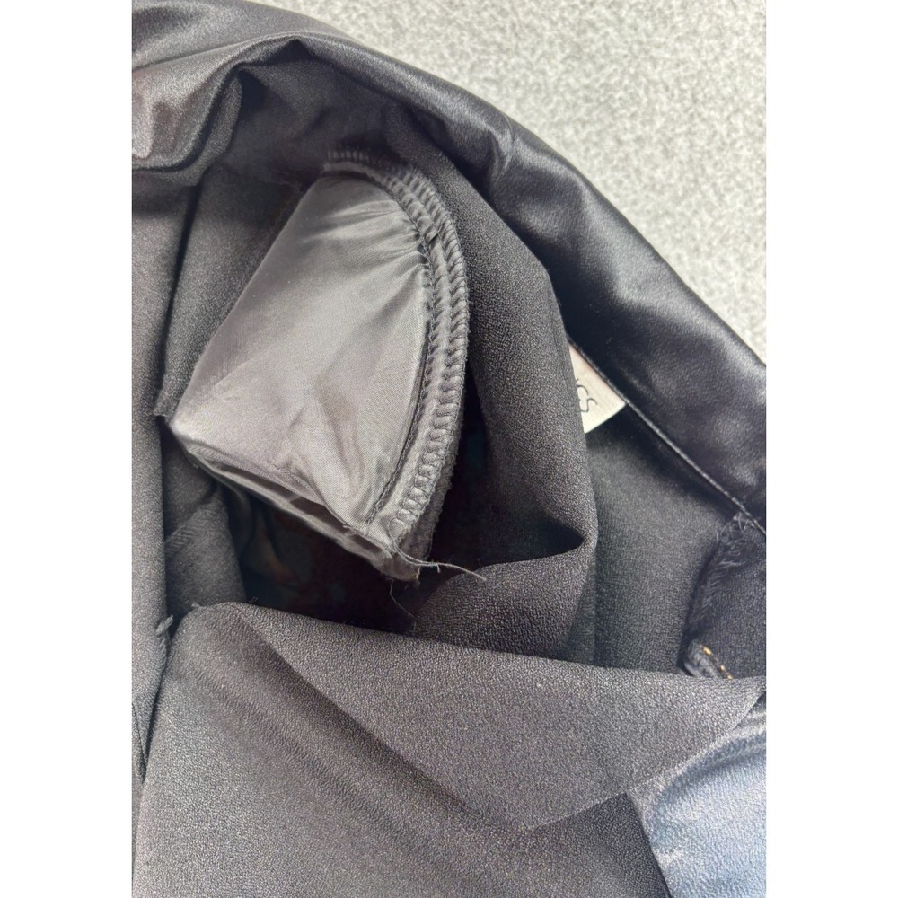 Vintage 80's 90's Sheer Black Top Jacket Lace Silver Metallic Goth Glam size 12 - Picture 11 of 15